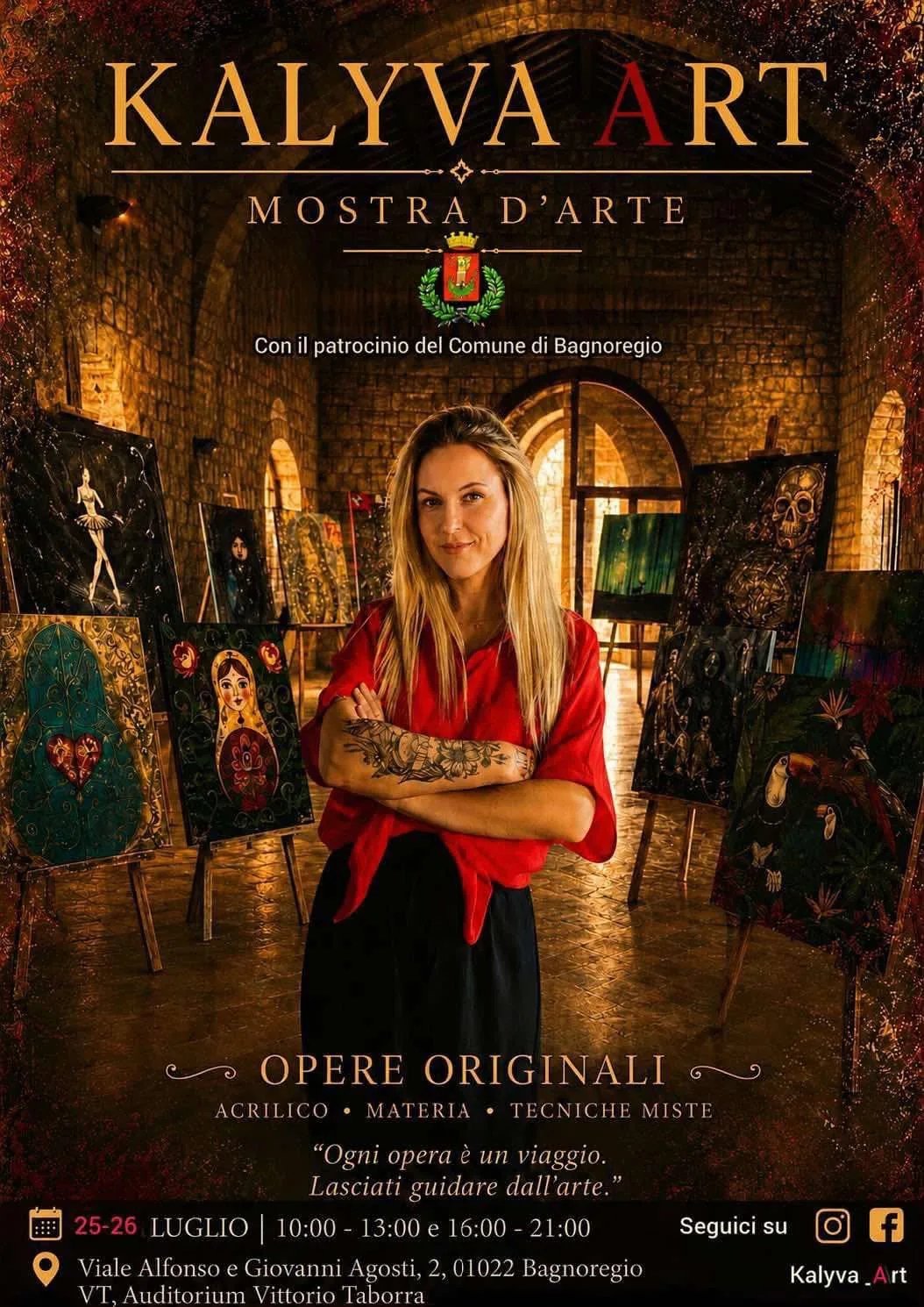 Locandina Kalyva Art Mostra d'Arte 2026 a Bagnoregio (Viterbo)