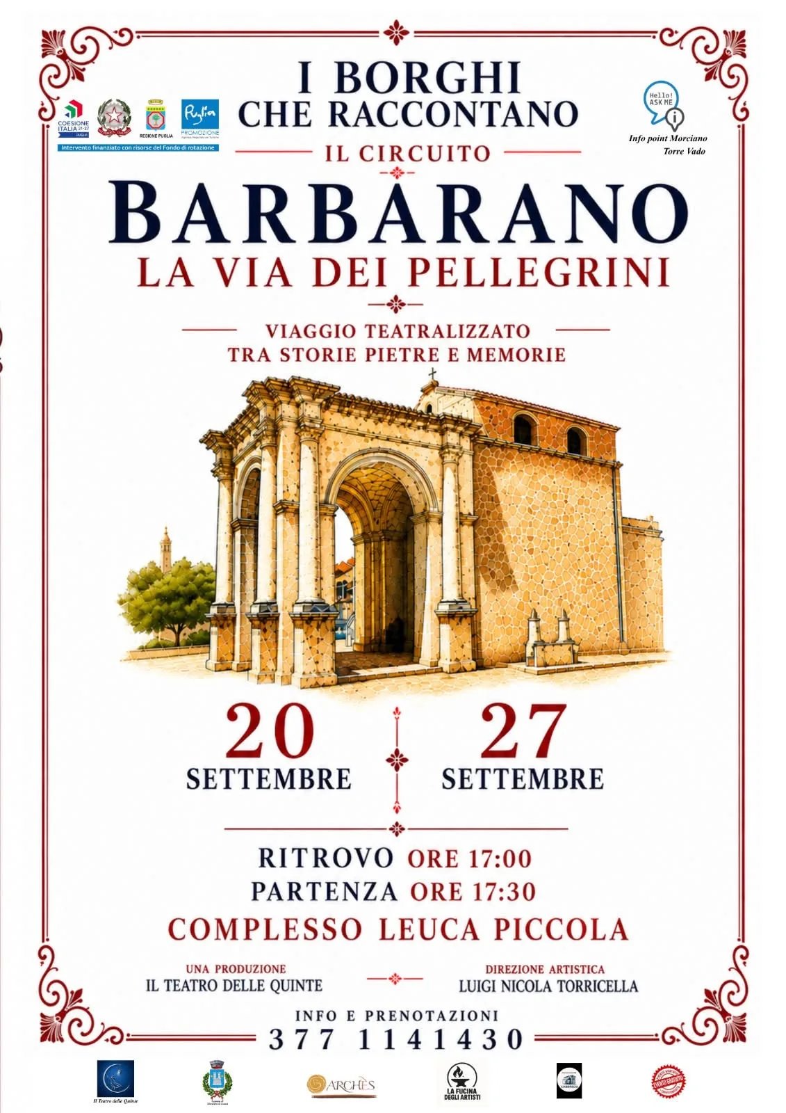 Locandina La Via dei Pellegrini - Viaggio Teatralizzato 2026 a Tricase (LE)