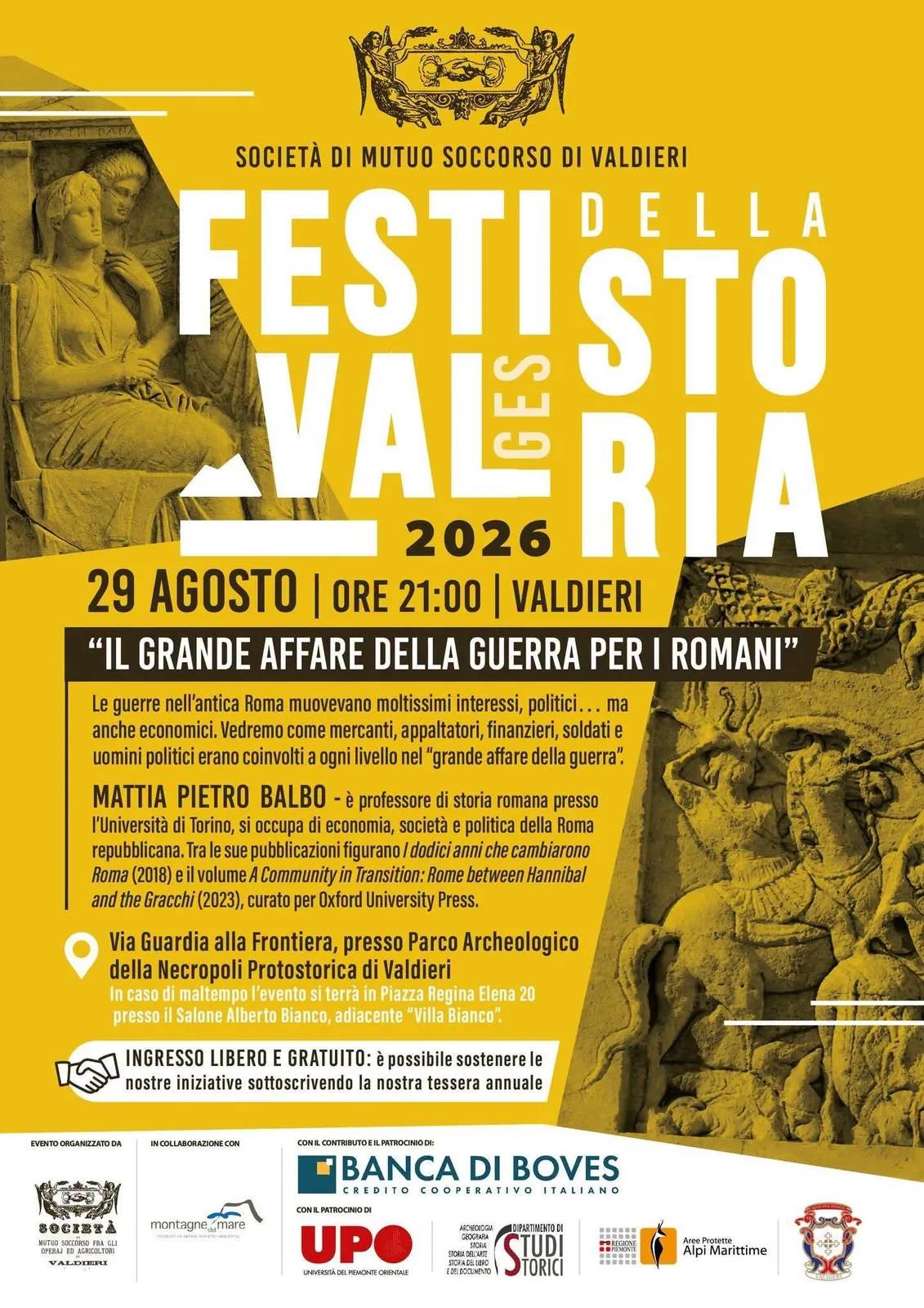 Locandina Festival della Storia 2026 - Valdieri a Valdieri (Cuneo)