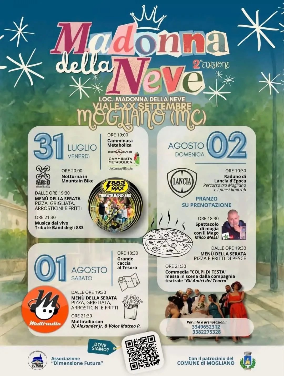 Locandina Madonna della Neve — Tribute 883 & Notturna MTB 2026 a Mogliano (Macerata)