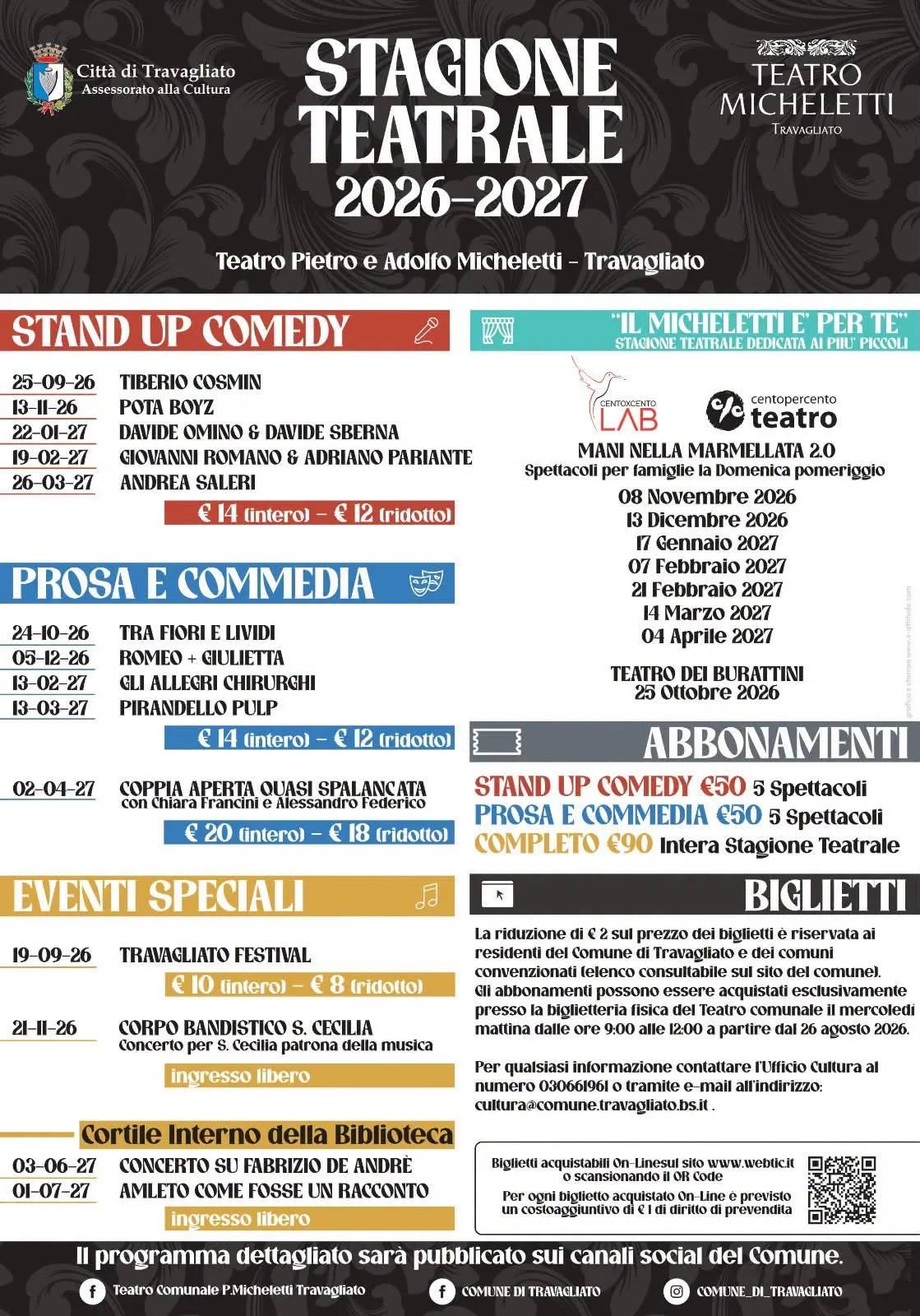 Locandina calendario eventi gennaio-dicembre 2027 a Travagliato (Brescia)
