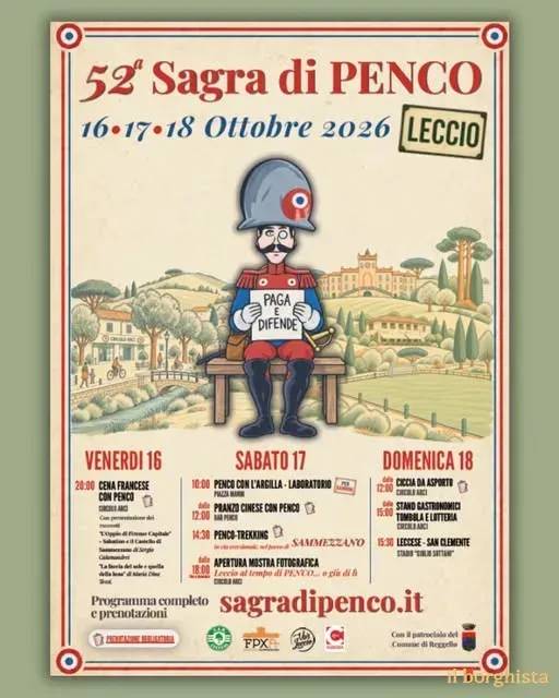 Locandina 52ª Sagra di Penco 2026 a Reggello (Firenze)