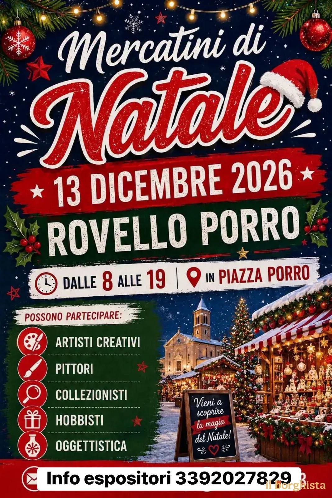 Locandina Mercatini di Natale 2026 a Rovello Porro (Como)