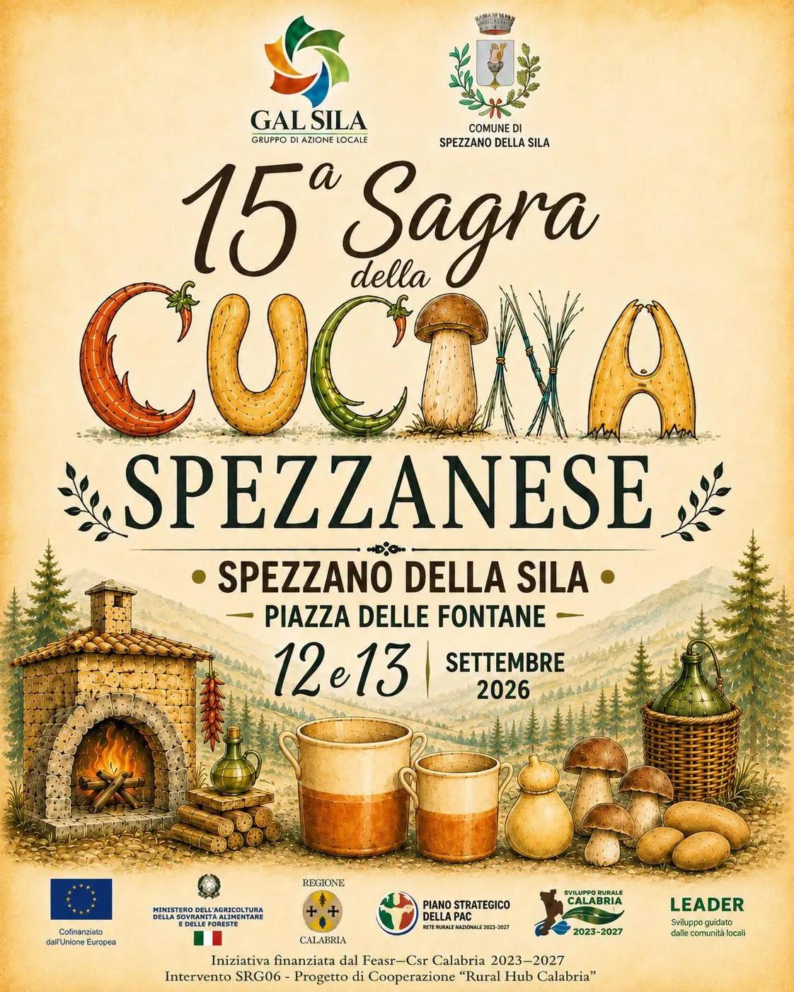 Locandina 15ª Sagra della Cucina Spezzanese 2026 a Spezzano della Sila (Cosenza)