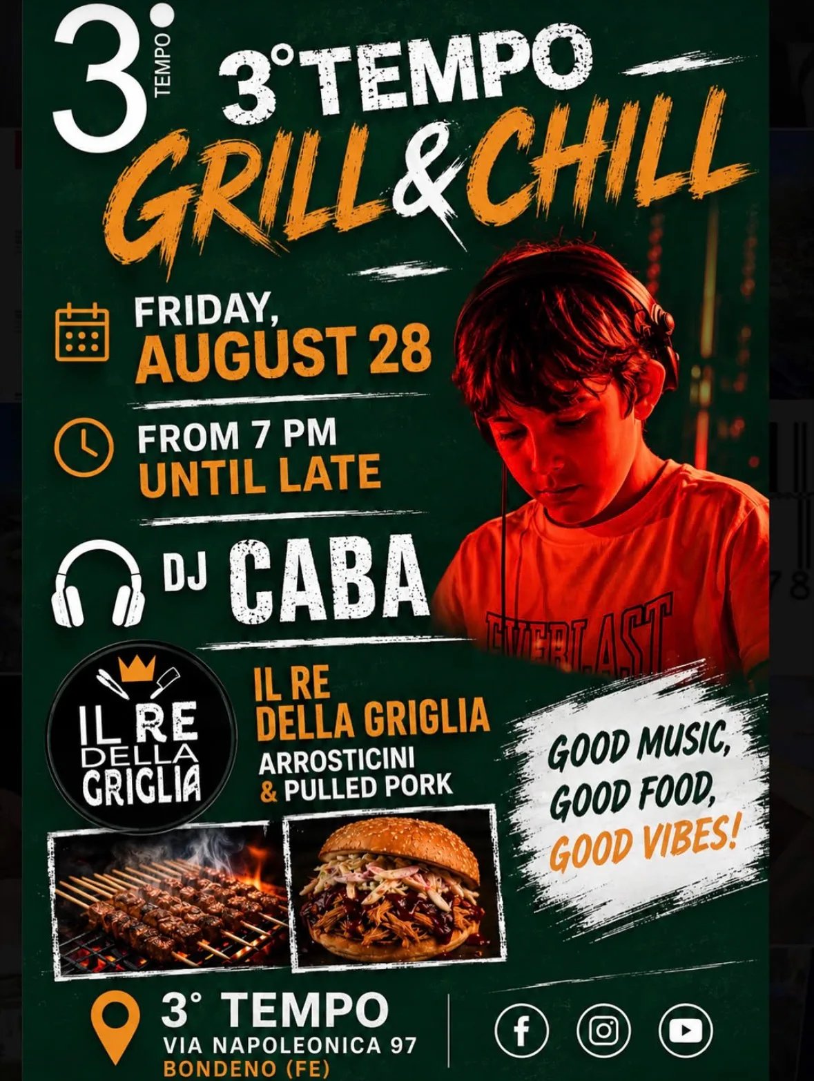 Locandina 3° Tempo Grill & Chill 2026 a Bondeno (Ferrara)