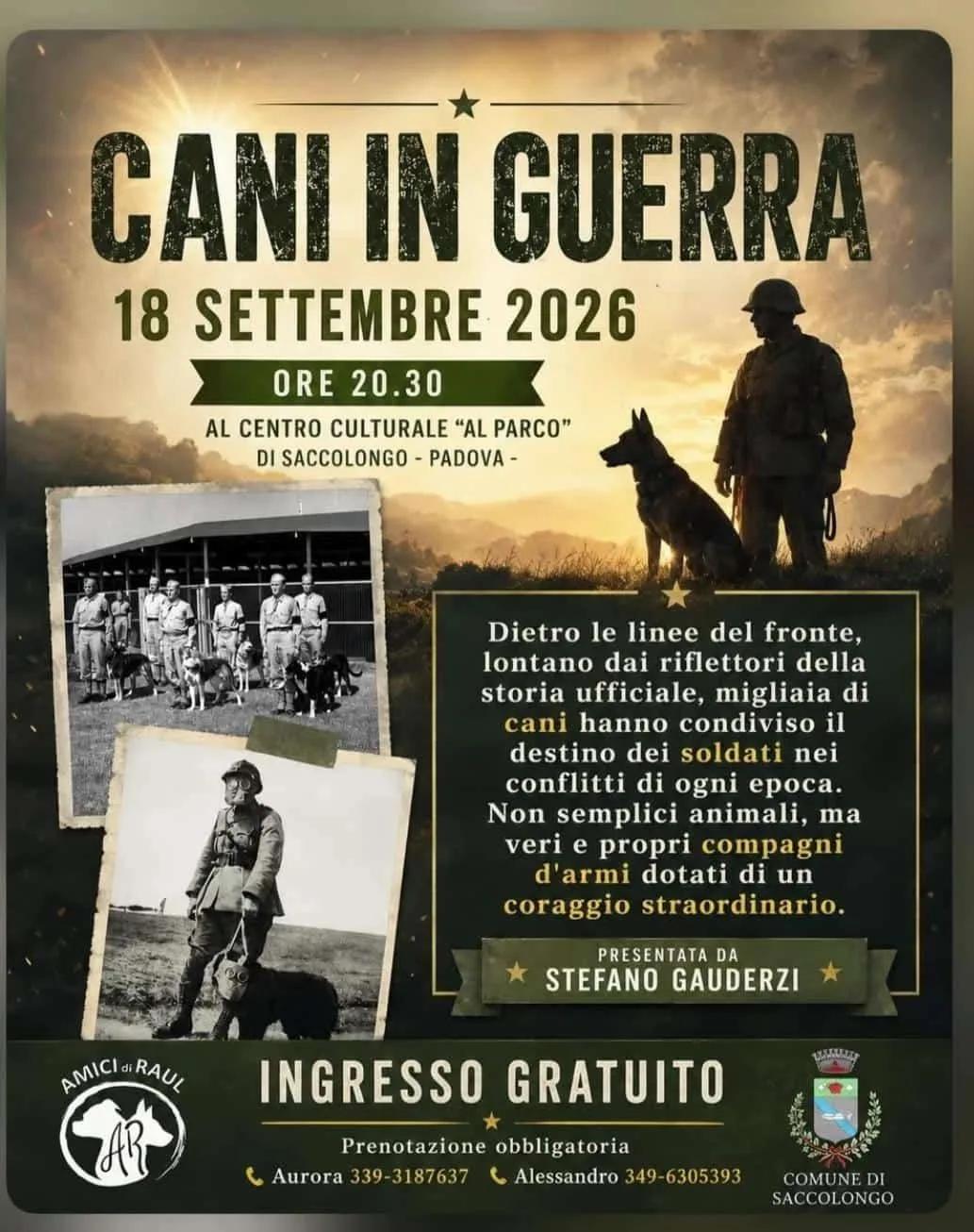 Locandina Cani in Guerra 2026 a Saccolongo (Padova)