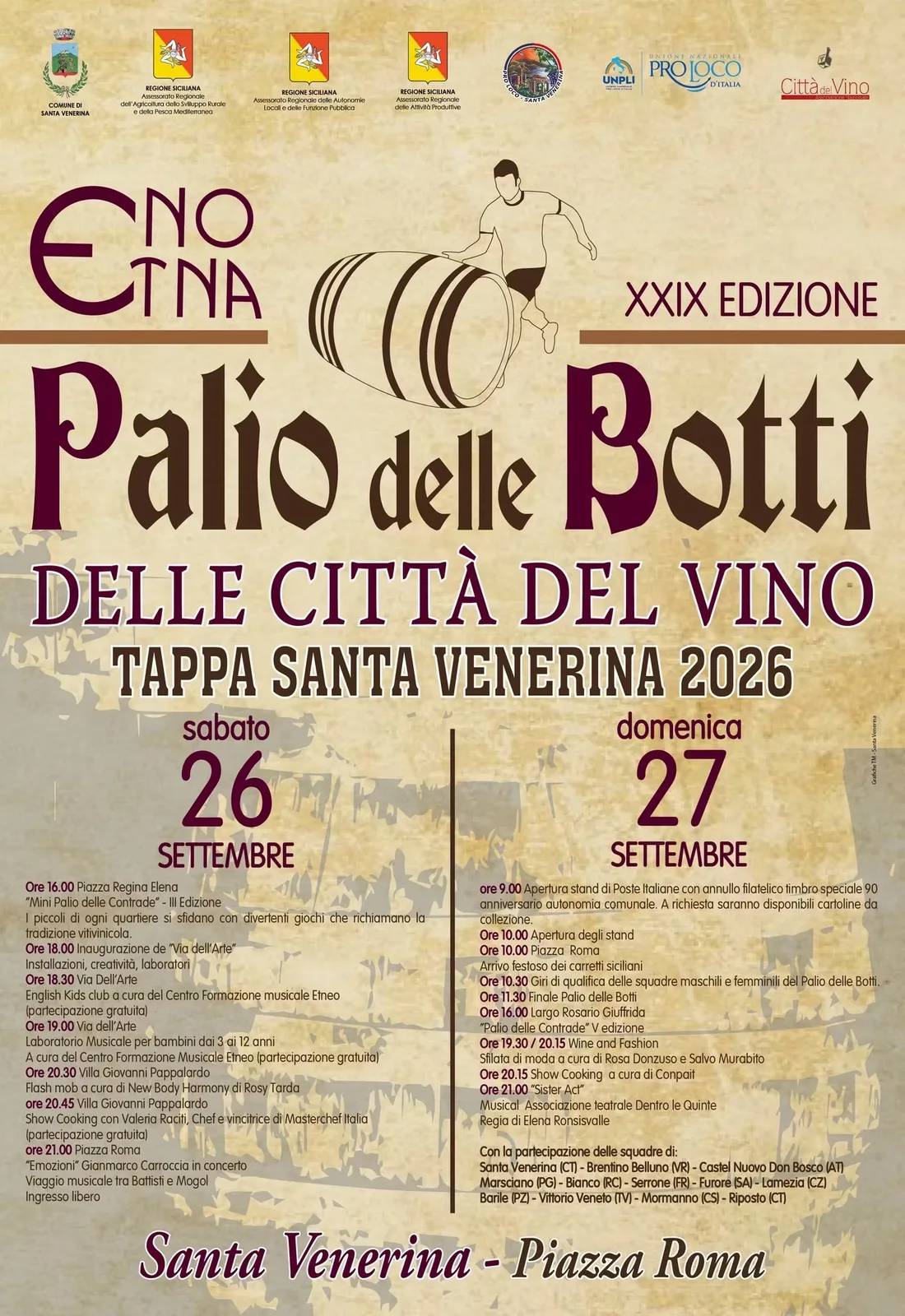 Locandina Mini Palio delle Contrade a Santa Venerina (Catania)