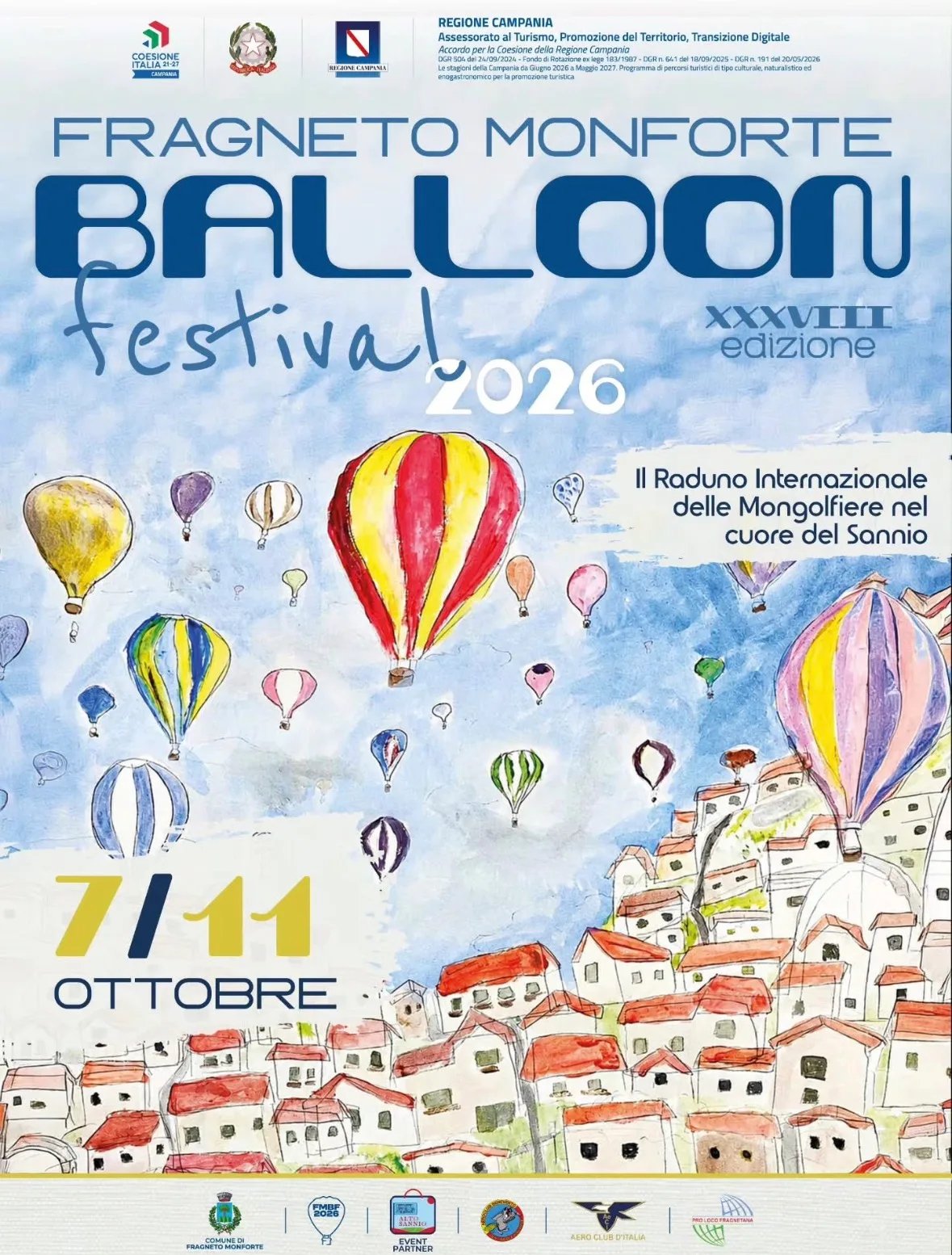 Locandina Fragneto Monforte Balloon Festival — 38ª Ed. 2026 a Fragneto Monforte (Benevento)
