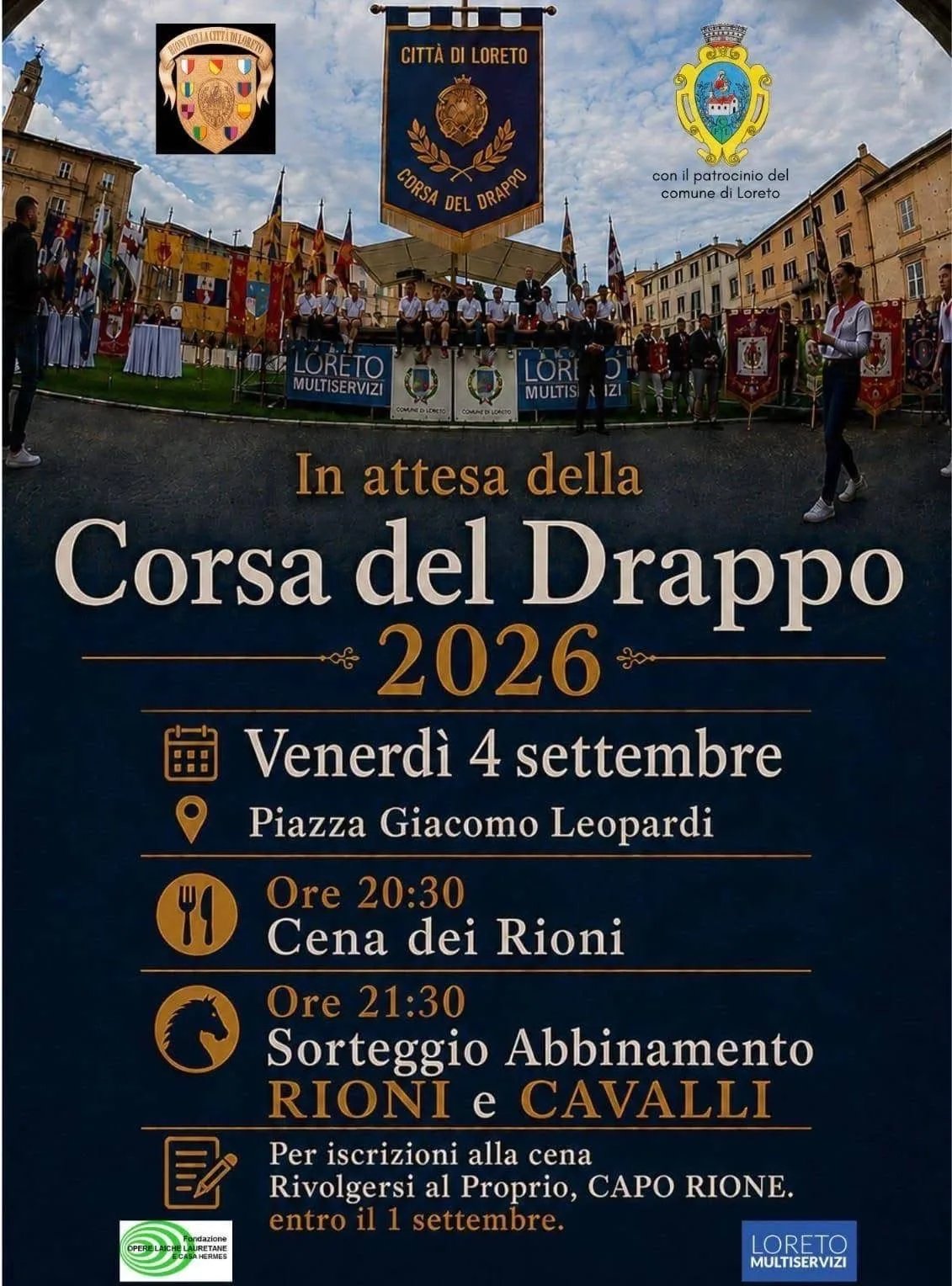 Locandina Corsa del Drappo 2026 a Loreto (Ancona)