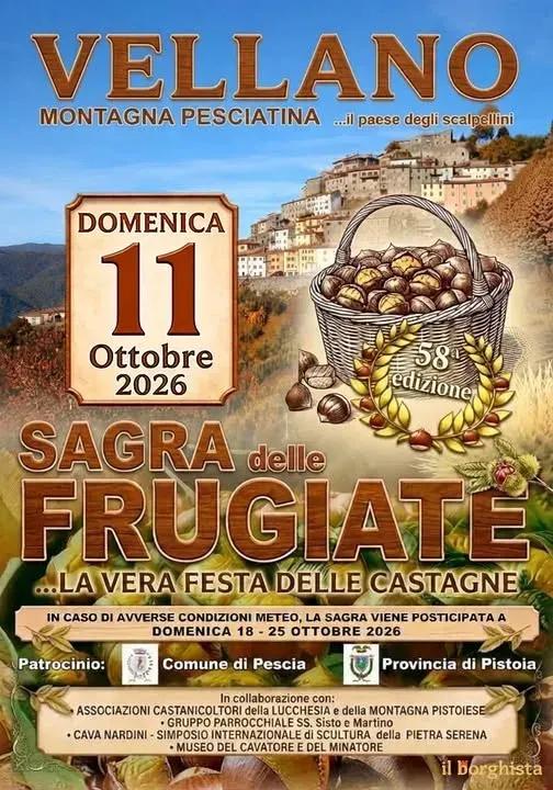 Locandina 58ª Sagra delle Frugiate 2026 a Pescia (Pistoia)