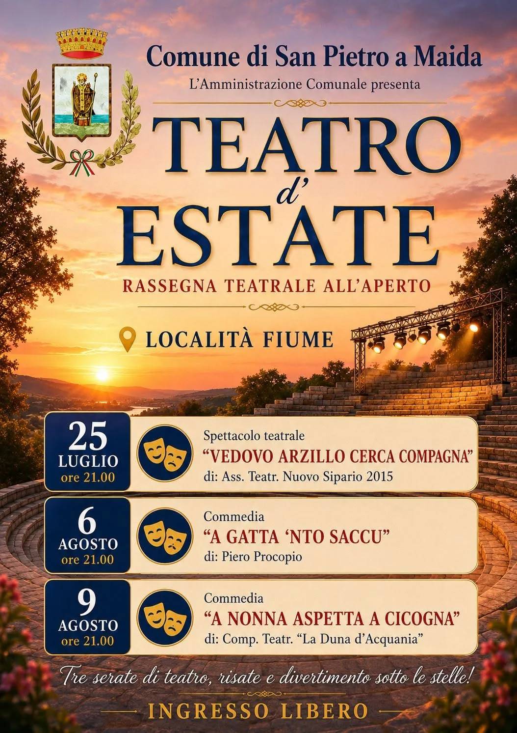 Locandina calendario eventi estate 2027 a San Pietro a Maida (Catanzaro)