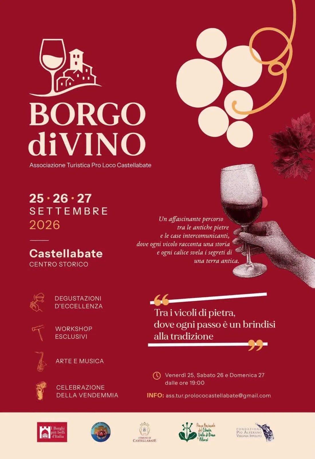 Locandina Borgo diVino 2026 a Castellabate (Salerno)