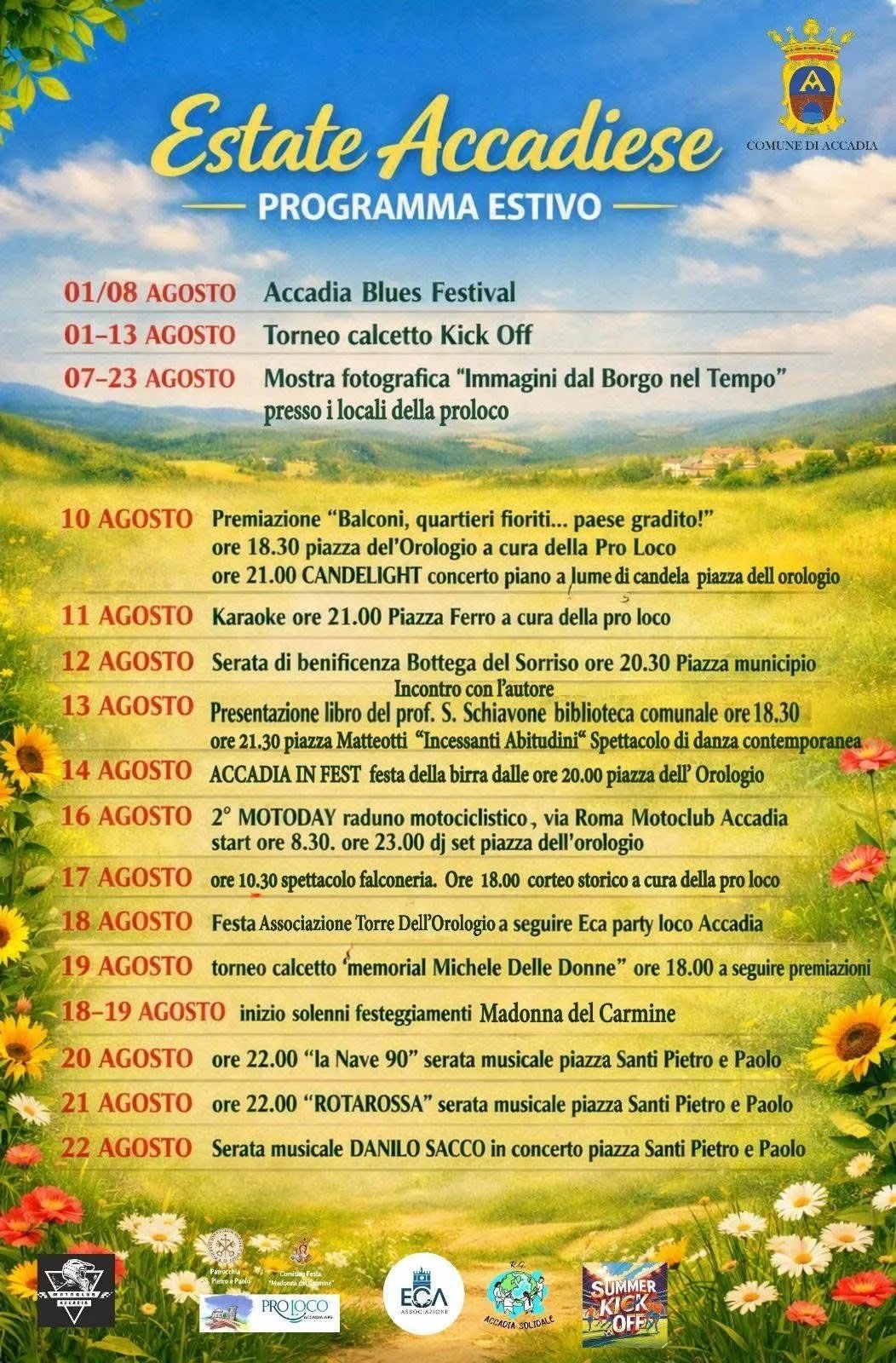 Locandina calendario eventi agosto 2027 a Accadia (Foggia)
