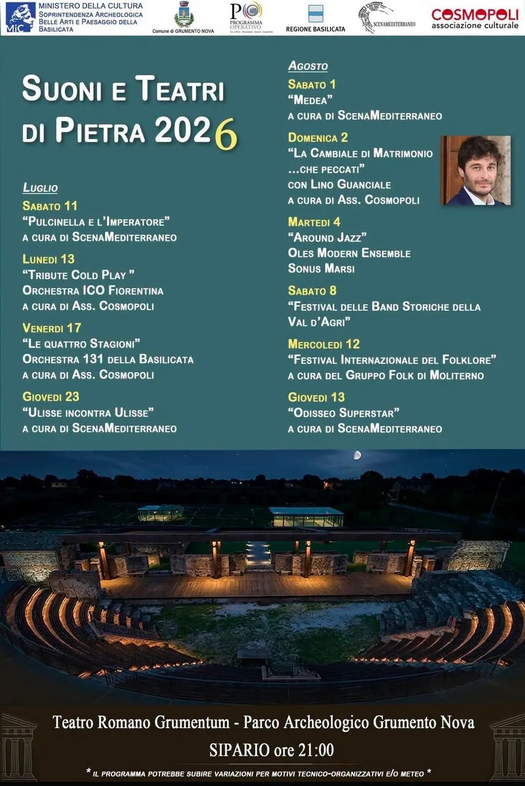 Locandina Medea — Suoni e Teatri 2026 a Grumento Nova (Potenza)