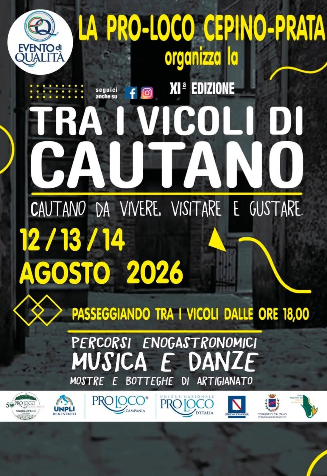 Locandina XIª Tra i Vicoli di Cautano 2026 a Cautano (Benevento)