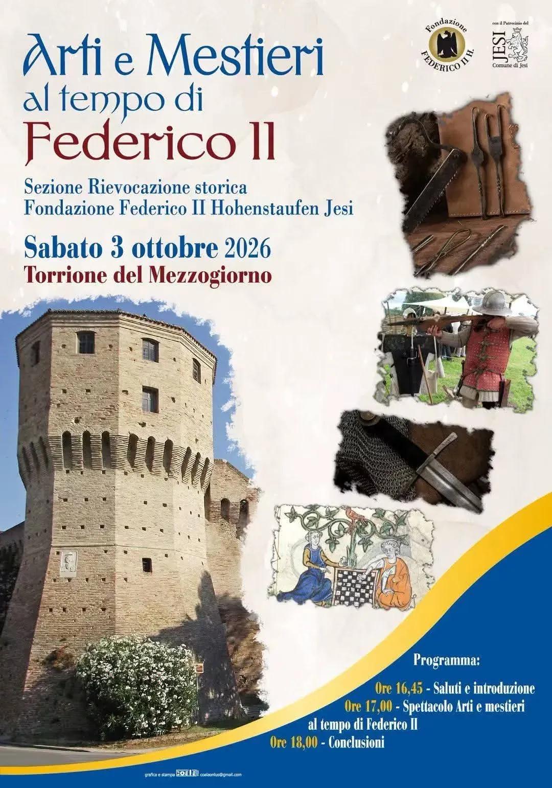 Locandina Arti e Mestieri al tempo di Federico II 2026 a Jesi (Ancona)