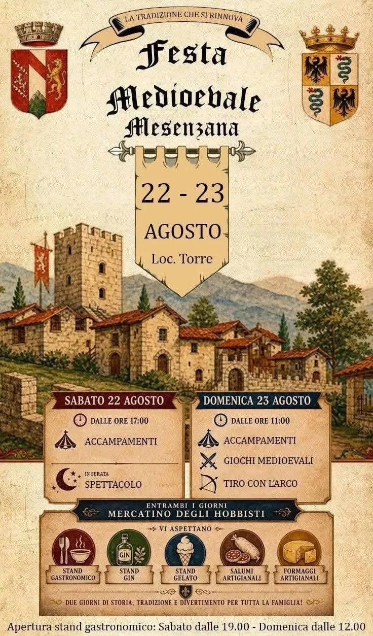 Locandina Festa Medioevale Mesenzana 2026 a Mesenzana (Varese)