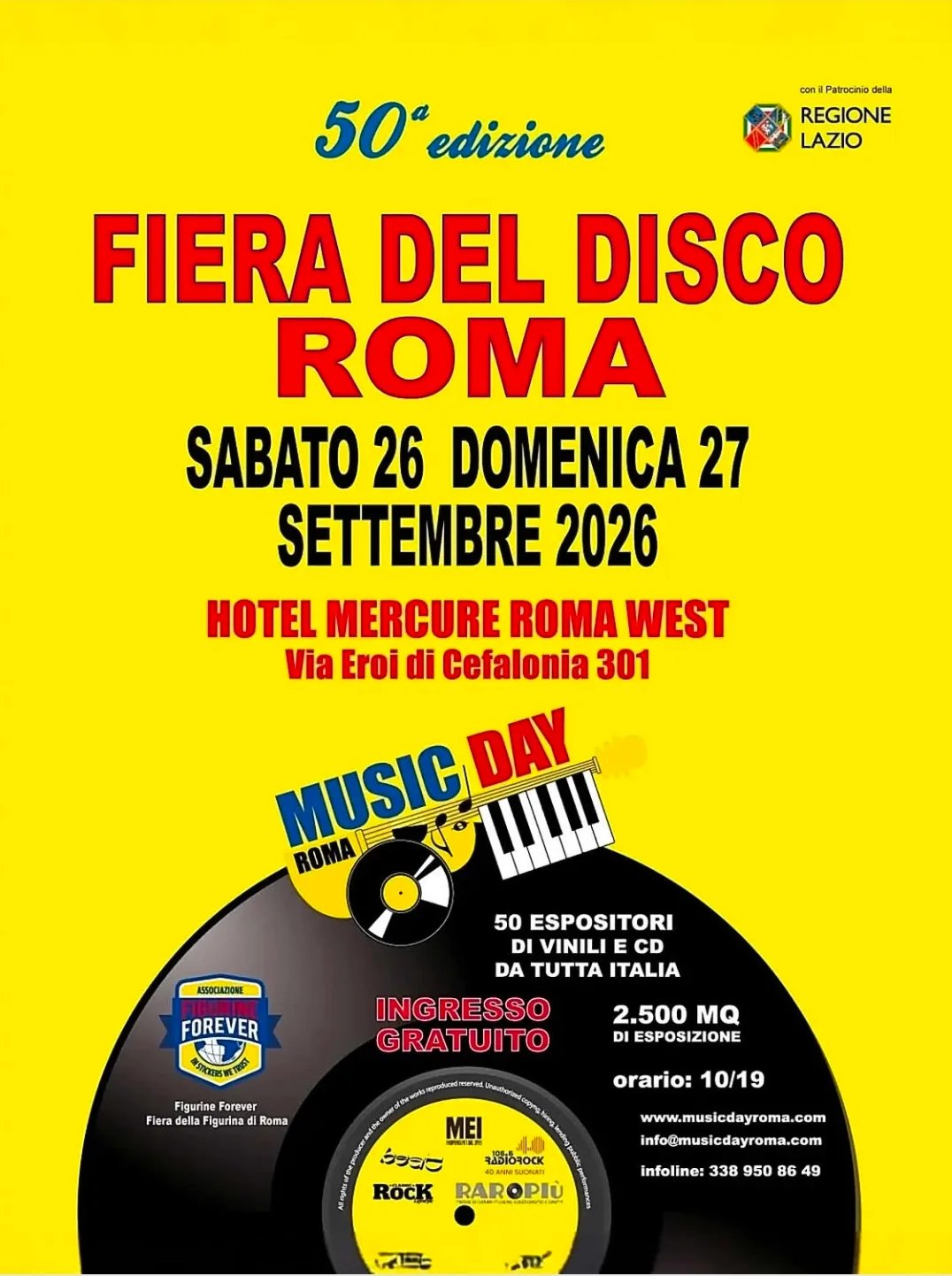 Locandina 50ª Fiera del Disco Roma 2026 a Roma (Roma)
