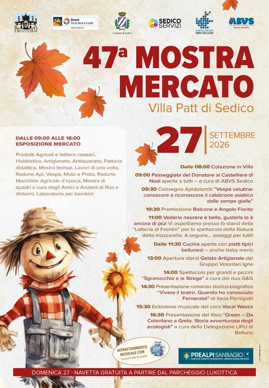Locandina 47ª Mostra Mercato 2026 a Sedico (Belluno)