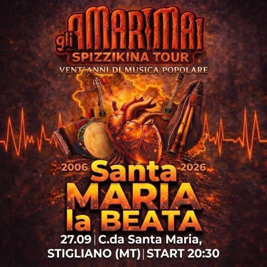 Locandina gli AmarMàl Spizzikina Tour 2026 a Stigliano (Matera)