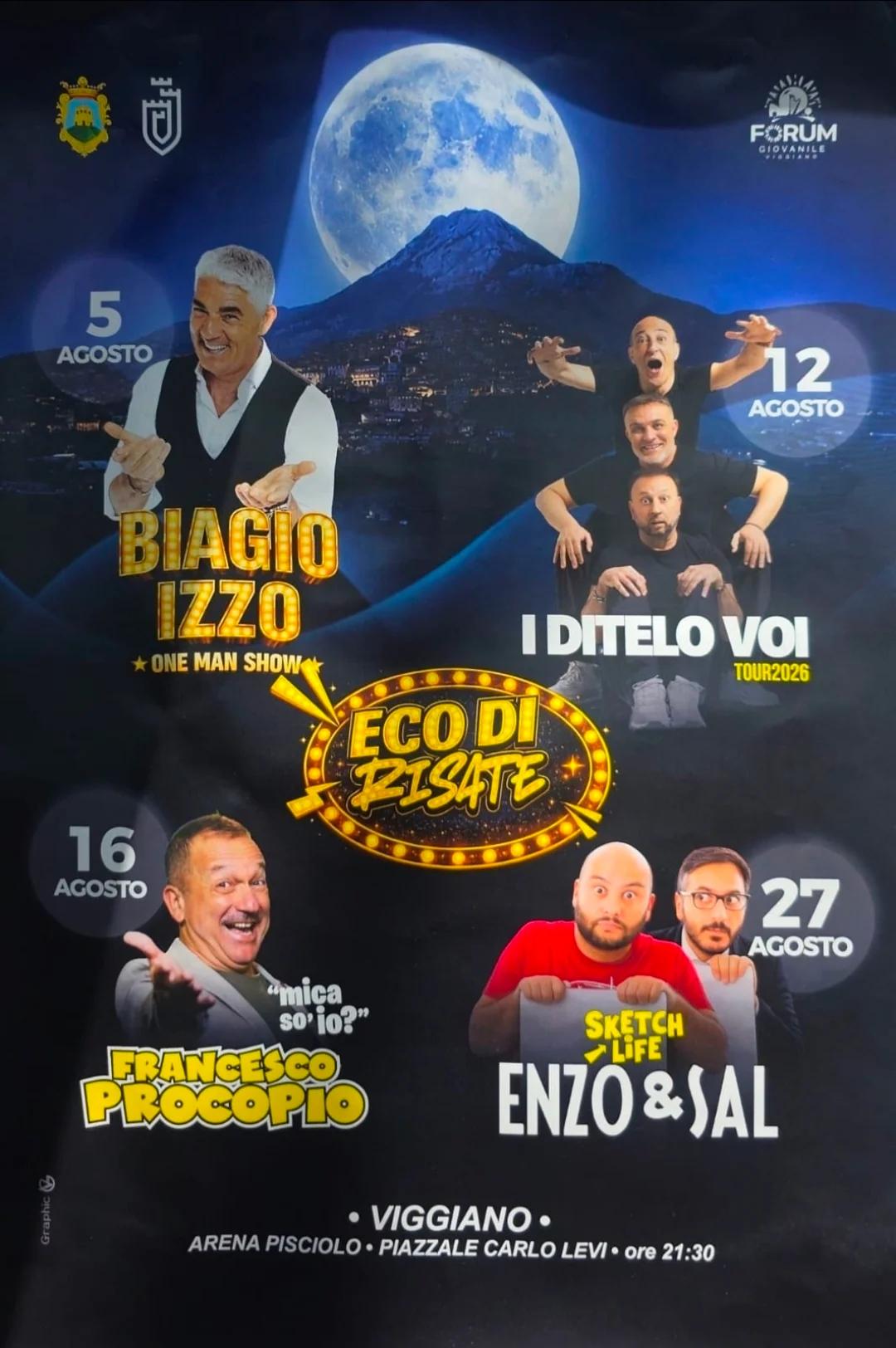 Locandina Eco di risate: Francesco Procopio Mica so' io? a Viggiano (Potenza)