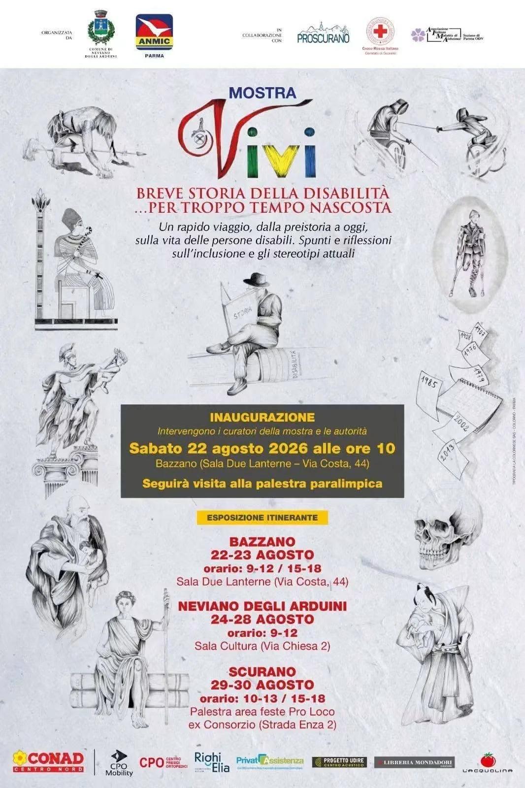 Locandina calendario eventi agosto 2026 a Neviano degli Arduini (Parma)