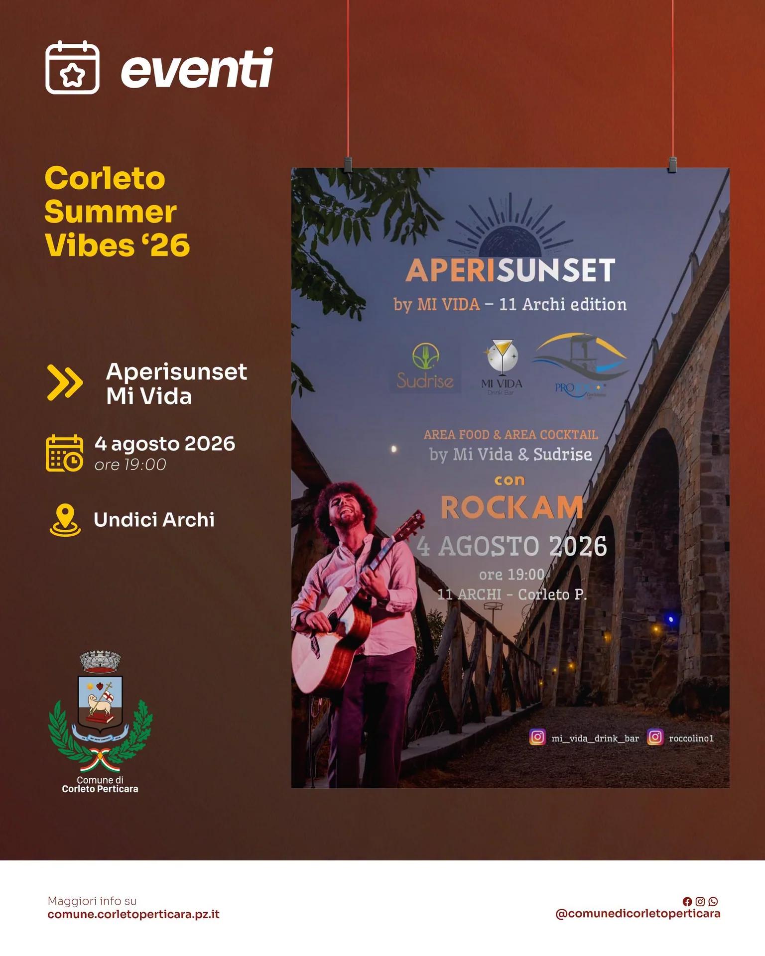 Locandina Aperisunset MiVida 2026 a Corleto Perticara (Potenza)