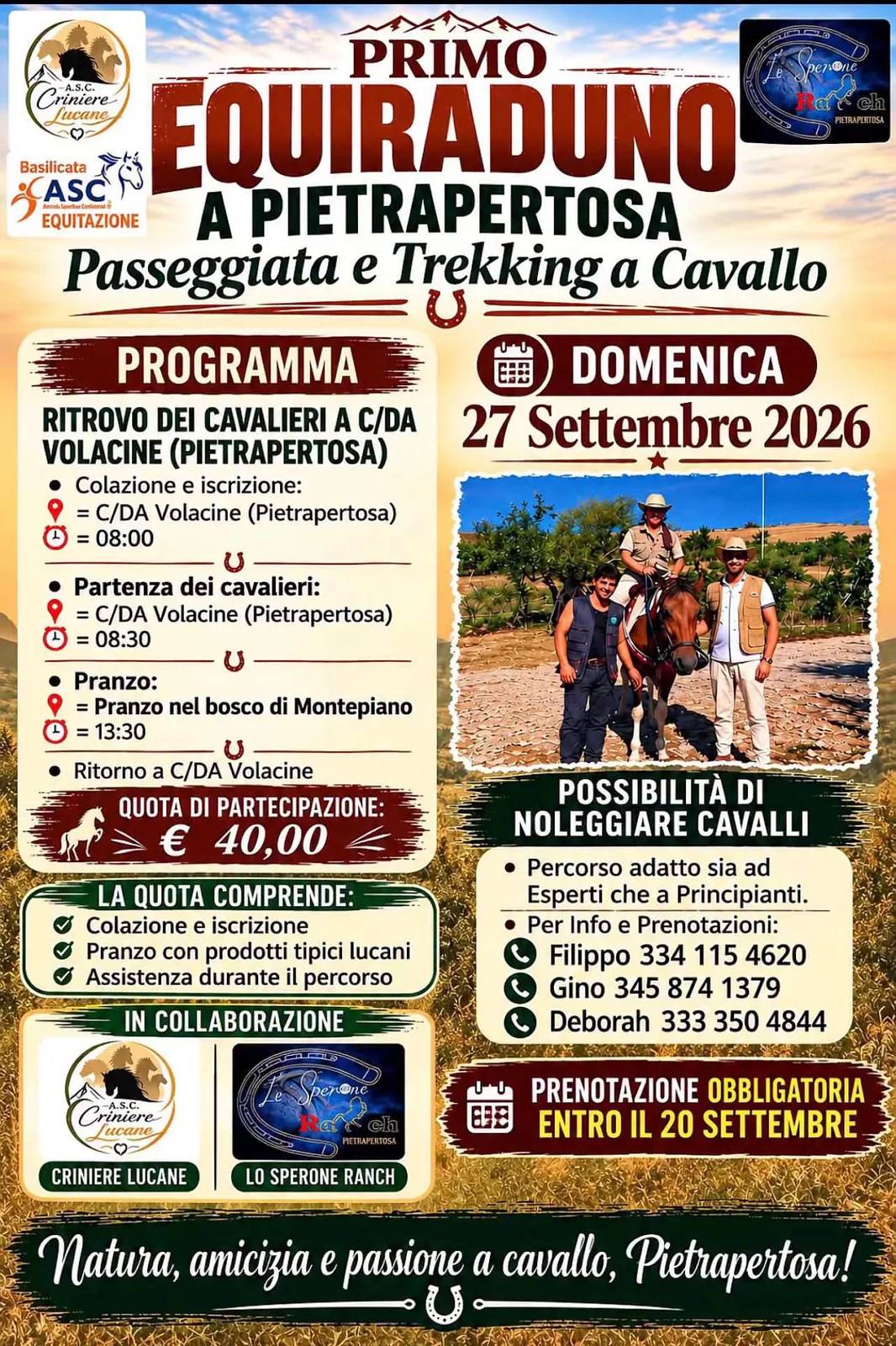 Locandina Primo Equiraduno a Pietrapertosa 2026 a Pietrapertosa (Potenza)
