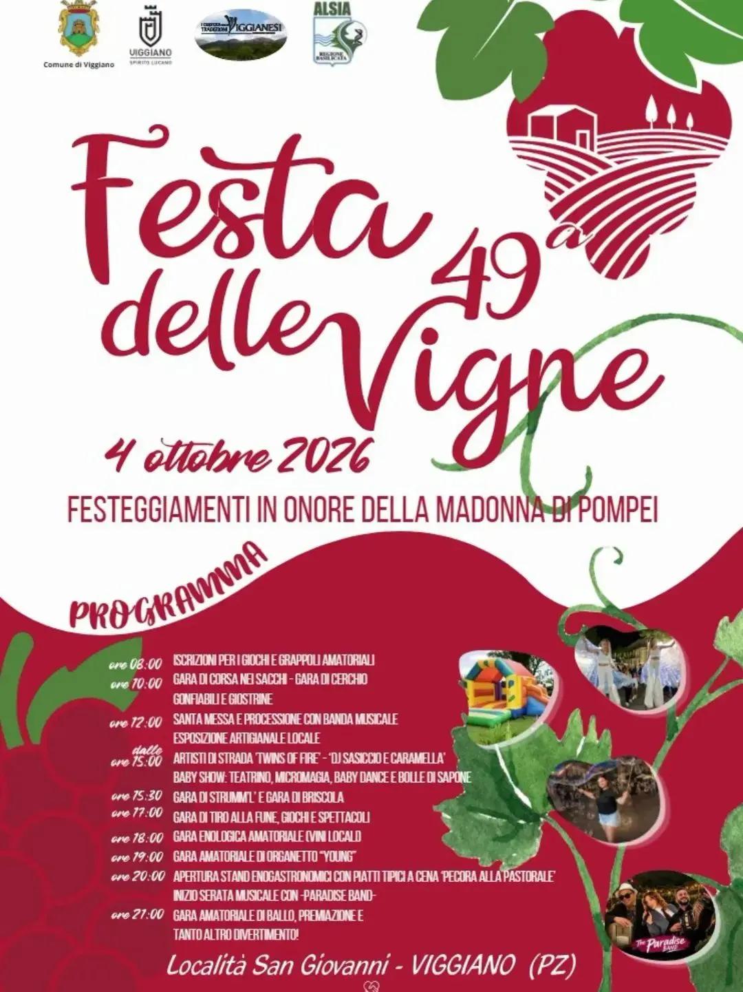 Locandina 49ª Festa delle Vigne 2026 a Viggiano (Potenza)