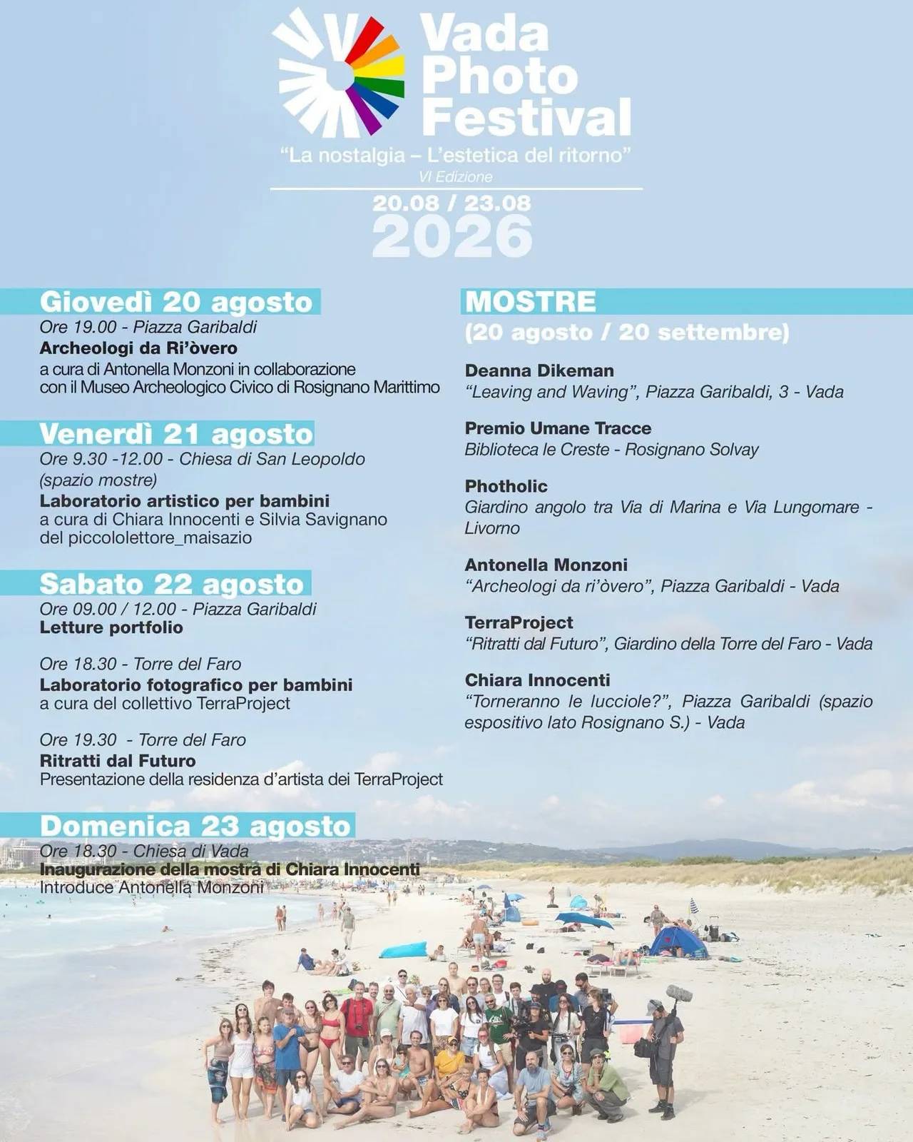 Locandina calendario eventi agosto 2026 a Rosignano Marittimo (Livorno)