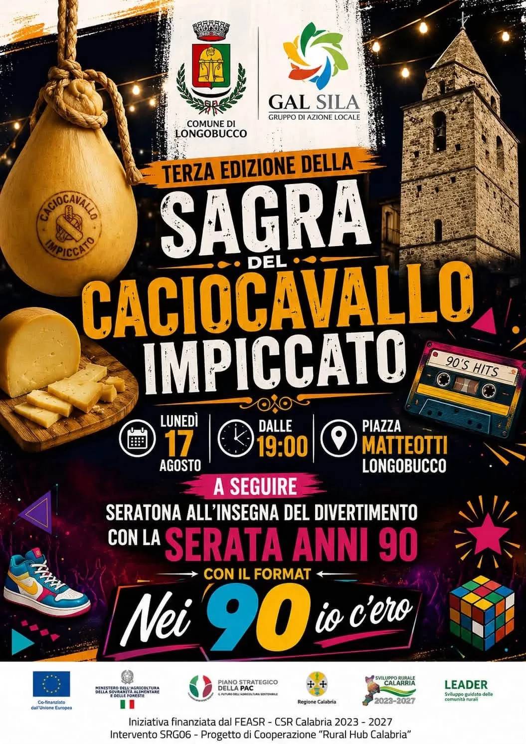 Locandina 3ª Sagra del Caciocavallo Impiccato 2026 a Longobucco (Cosenza)