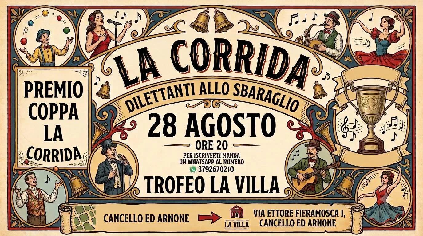 Locandina Premio Coppa La Corrida 2026 a Cancello ed Arnone (Caserta)