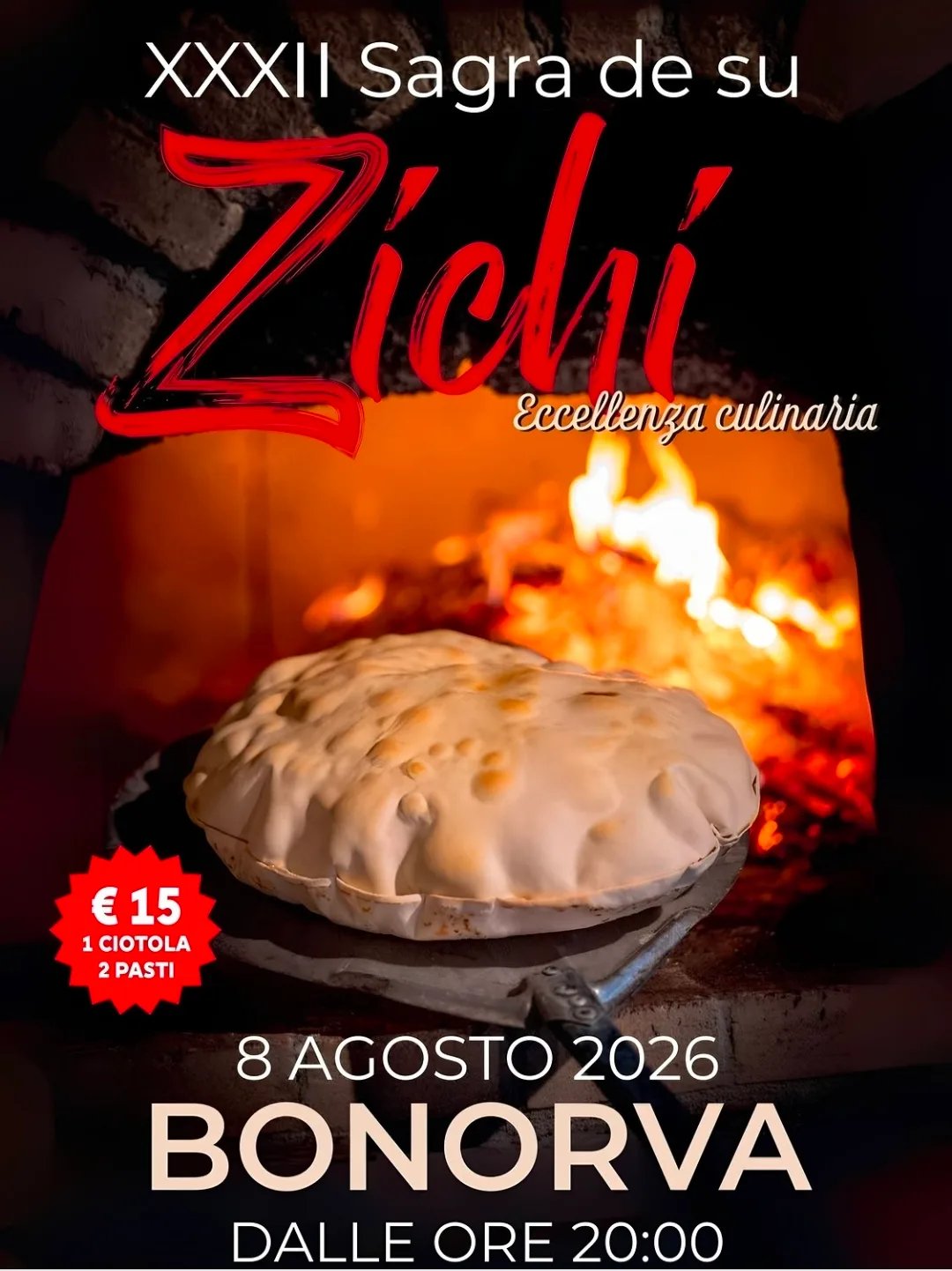 Locandina 32ª Sagra de su Zichi 2026 a Bonorva (Sassari)