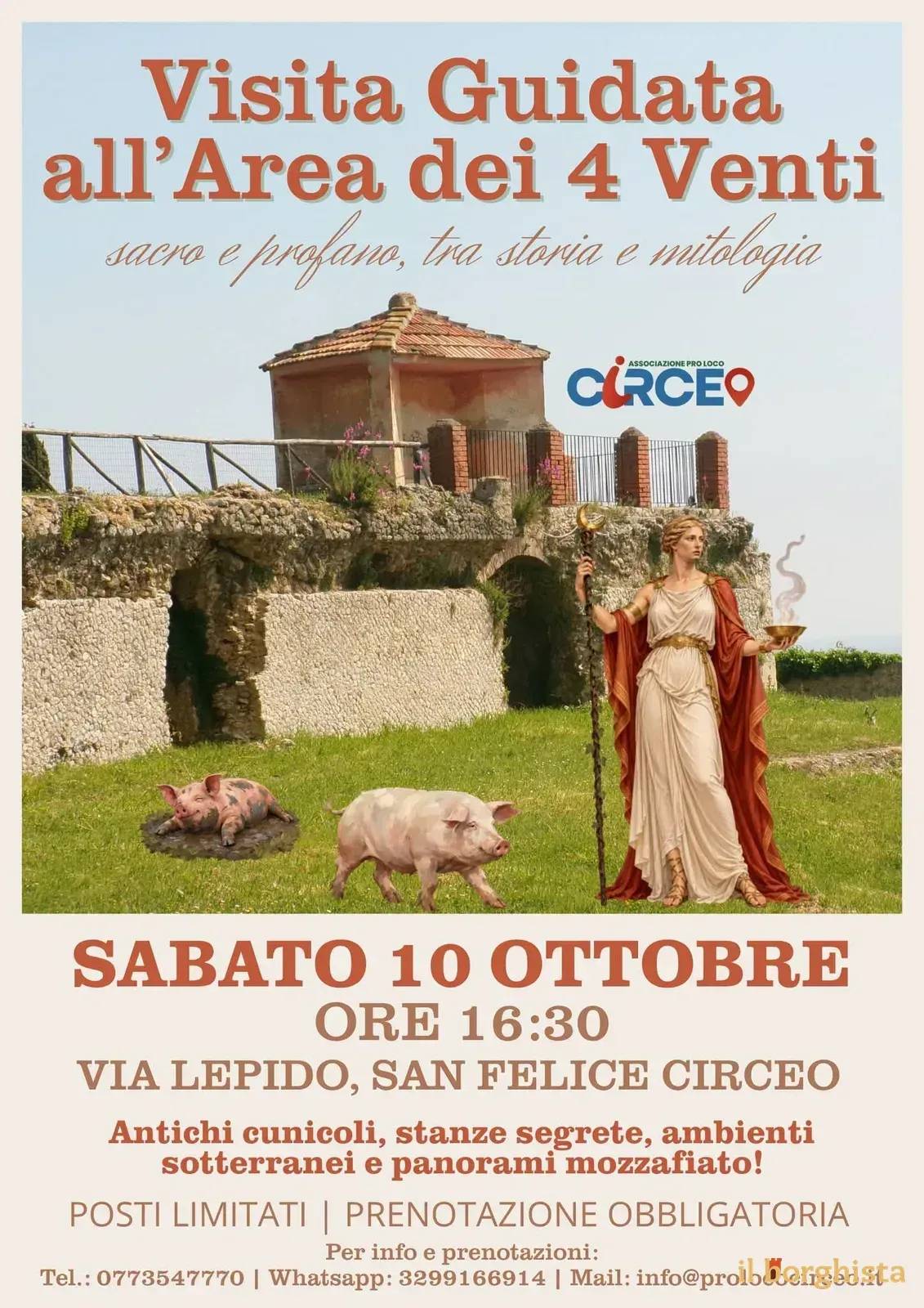 Locandina Visita Guidata all’Area dei 4 Venti 2026 a San Felice Circeo (Latina)