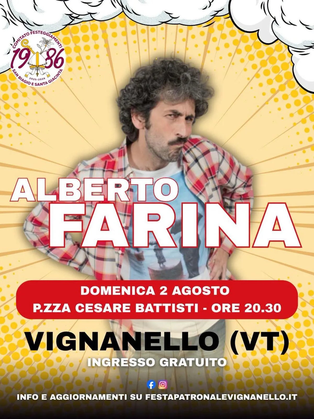 Locandina Concerto Alberto Farina 2026 a Vignanello (Viterbo)
