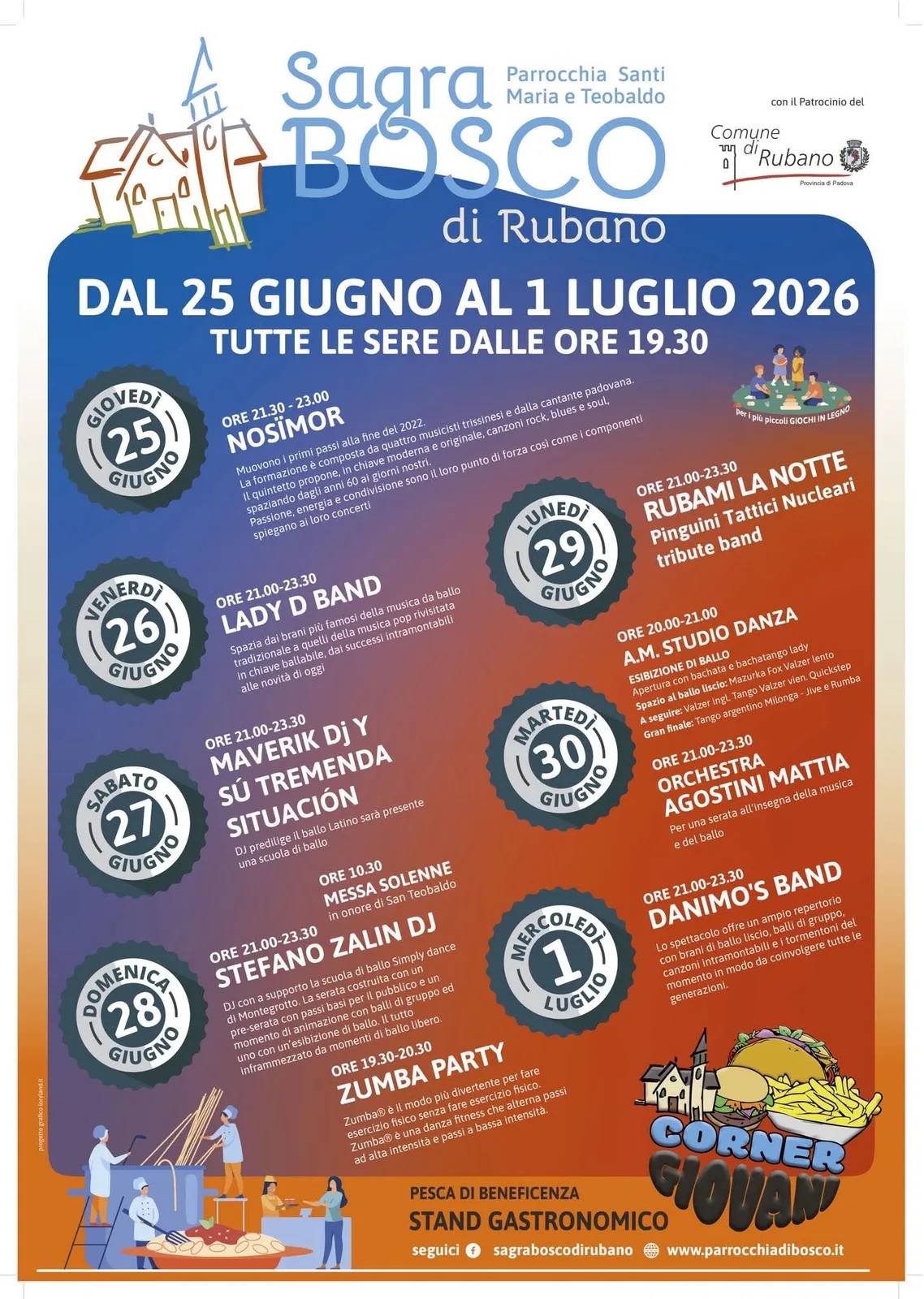 Locandina Sagra Bosco di Rubano 2026 a Rubano (Padova)