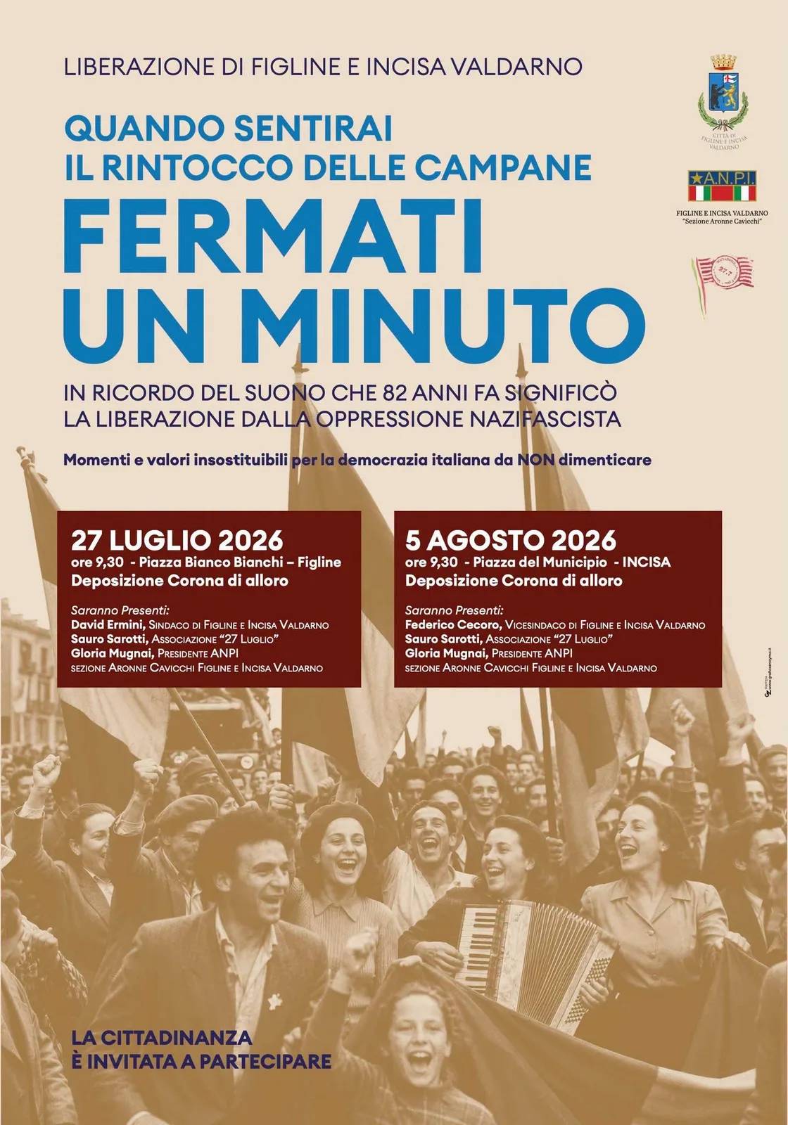 Locandina Deposizione corona di alloro — Figline 2026 a Figline e Incisa Valdarno (Firenze)