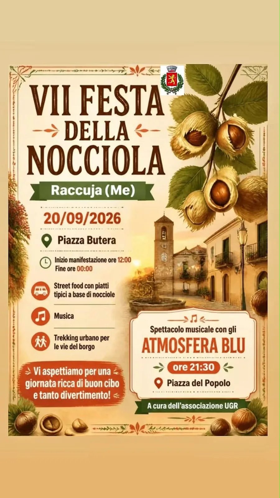 Locandina VII Festa della Nocciola 2026 a Raccuja (Messina)