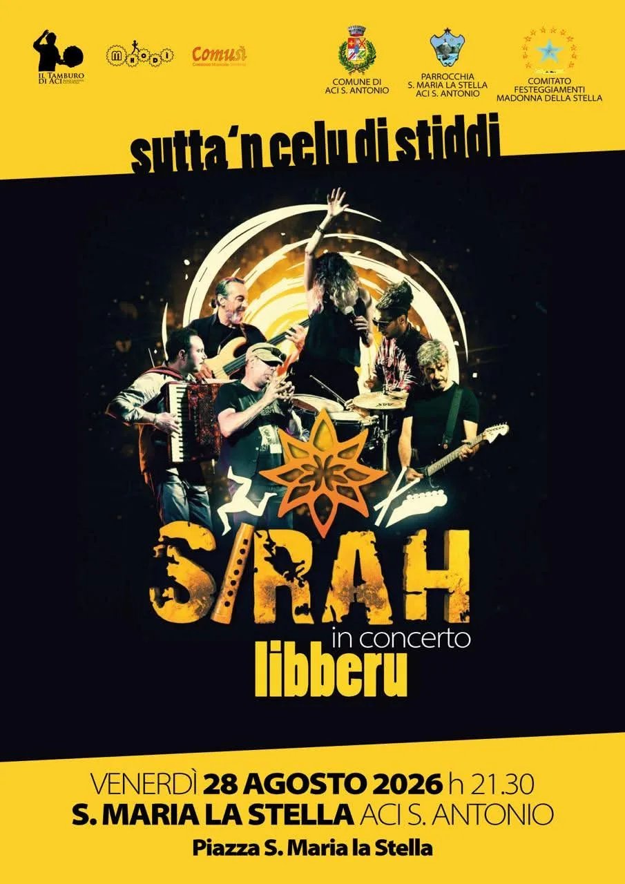 Locandina S/RAH in concerto libberu 2026 a Aci Sant'Antonio (Catania)