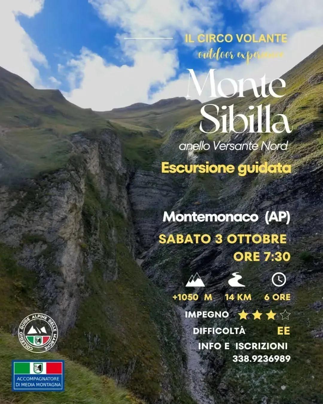 Locandina Monte Sibilla anello Versante Nord 2026 a Montemonaco (Ascoli Piceno)