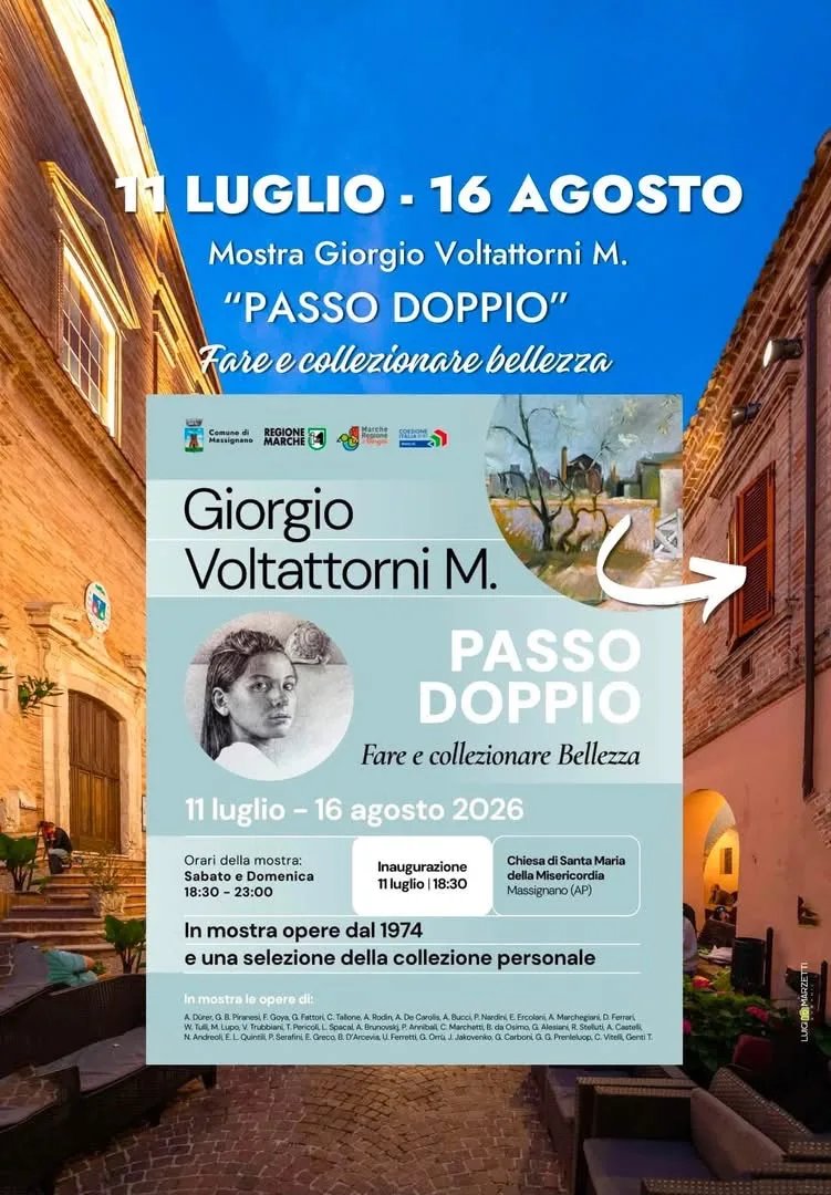 Locandina Mostra Giorgio Voltattorni M. Passo Doppio 2026 a Massignano (Ascoli piceno)