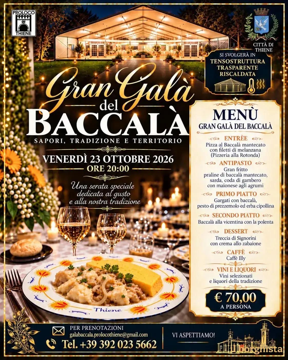Locandina Gran Galà del Baccalà 2026 a Thiene (Vicenza)