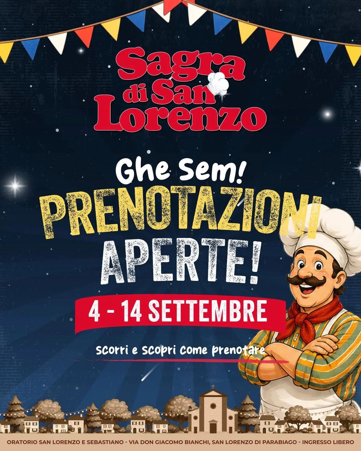 Locandina Sagra di San Lorenzo 2026 a Parabiago (Milano)