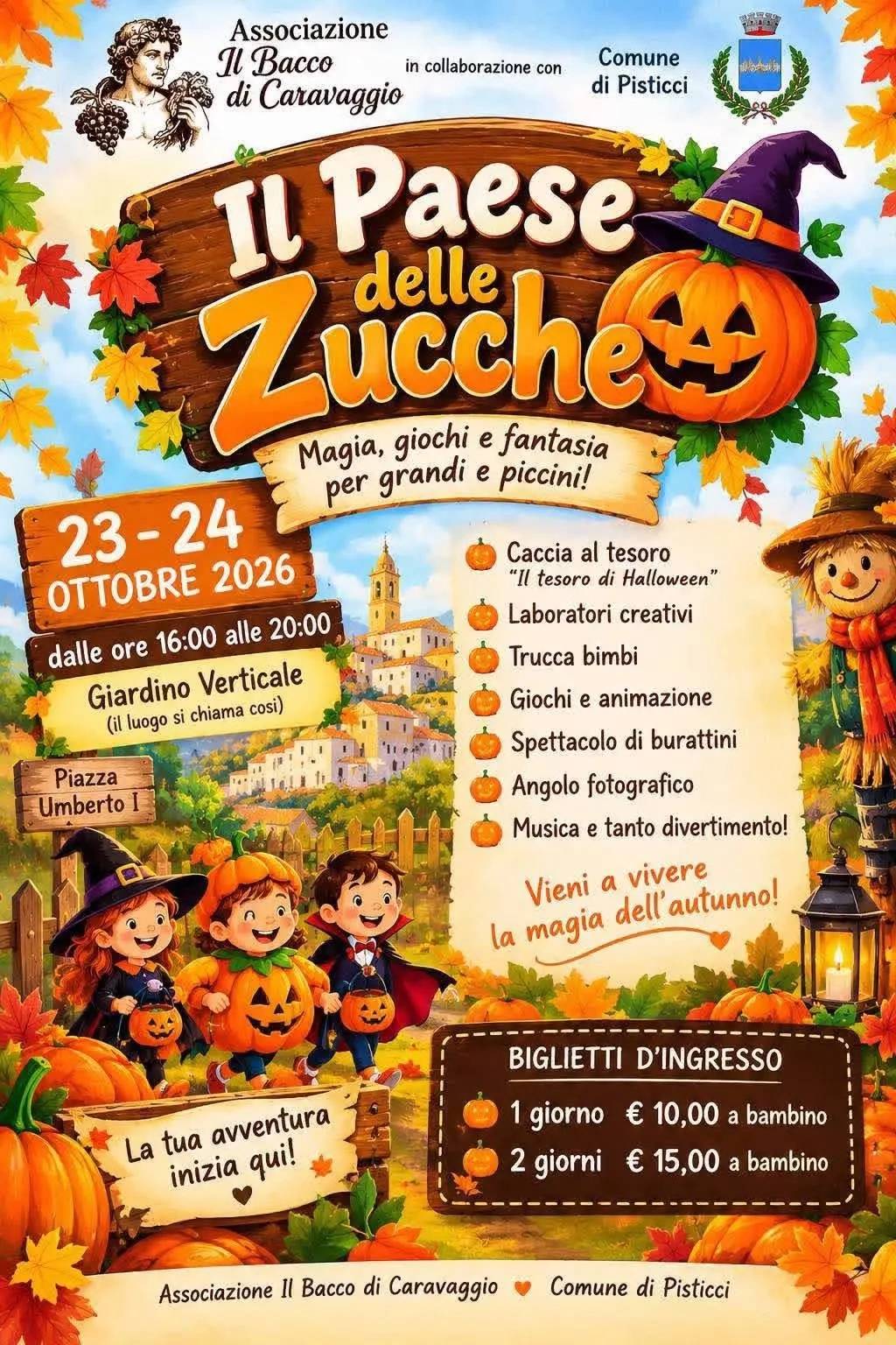 Locandina Il Paese delle Zucche 2026 a Pisticci (Matera)