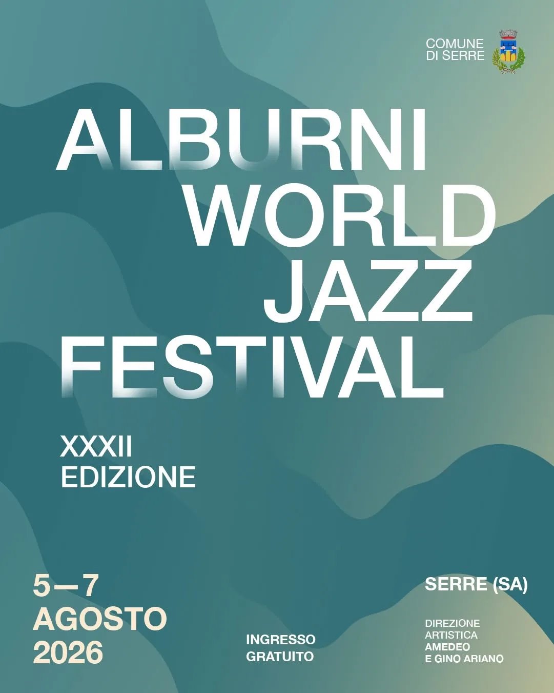 Locandina 32ª Edizione Alburni World Jazz Festival 2026 a Serre (Salerno)