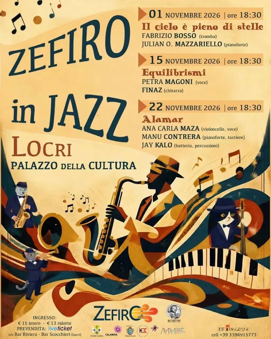 Locandina Zefiro in Jazz 2026 a Locri (Reggio Calabria)