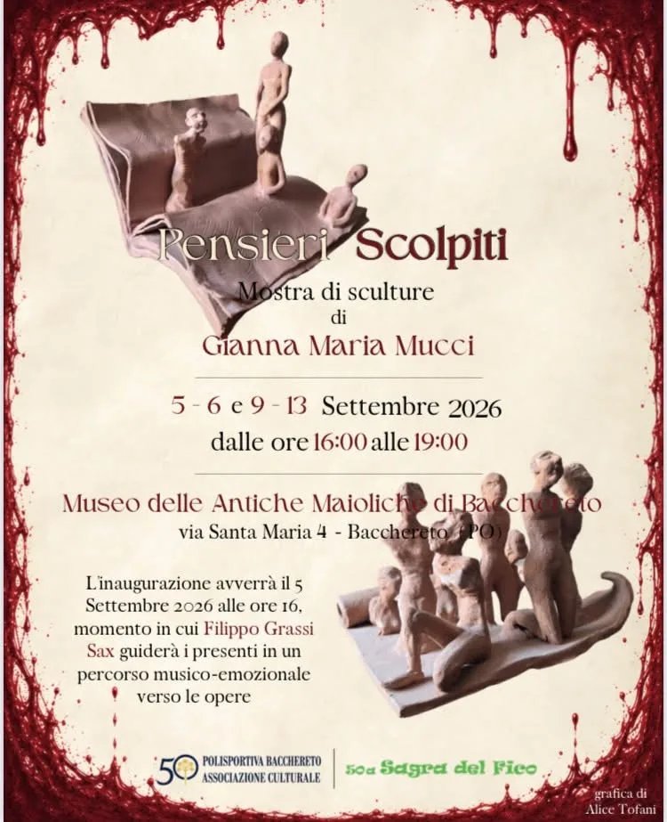 Locandina Mostra Pensieri Scolpiti 2026 a Ponte Buggianese (Pistoia)