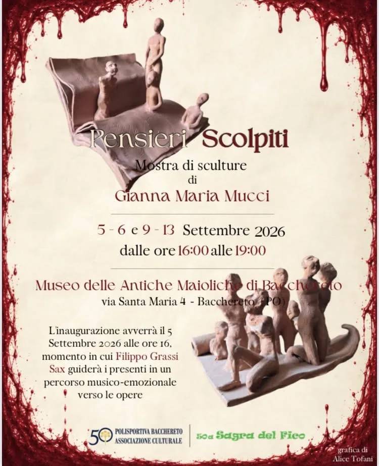 Locandina Mostra Pensieri Scolpiti 2026 a Ponte Buggianese (Pistoia)