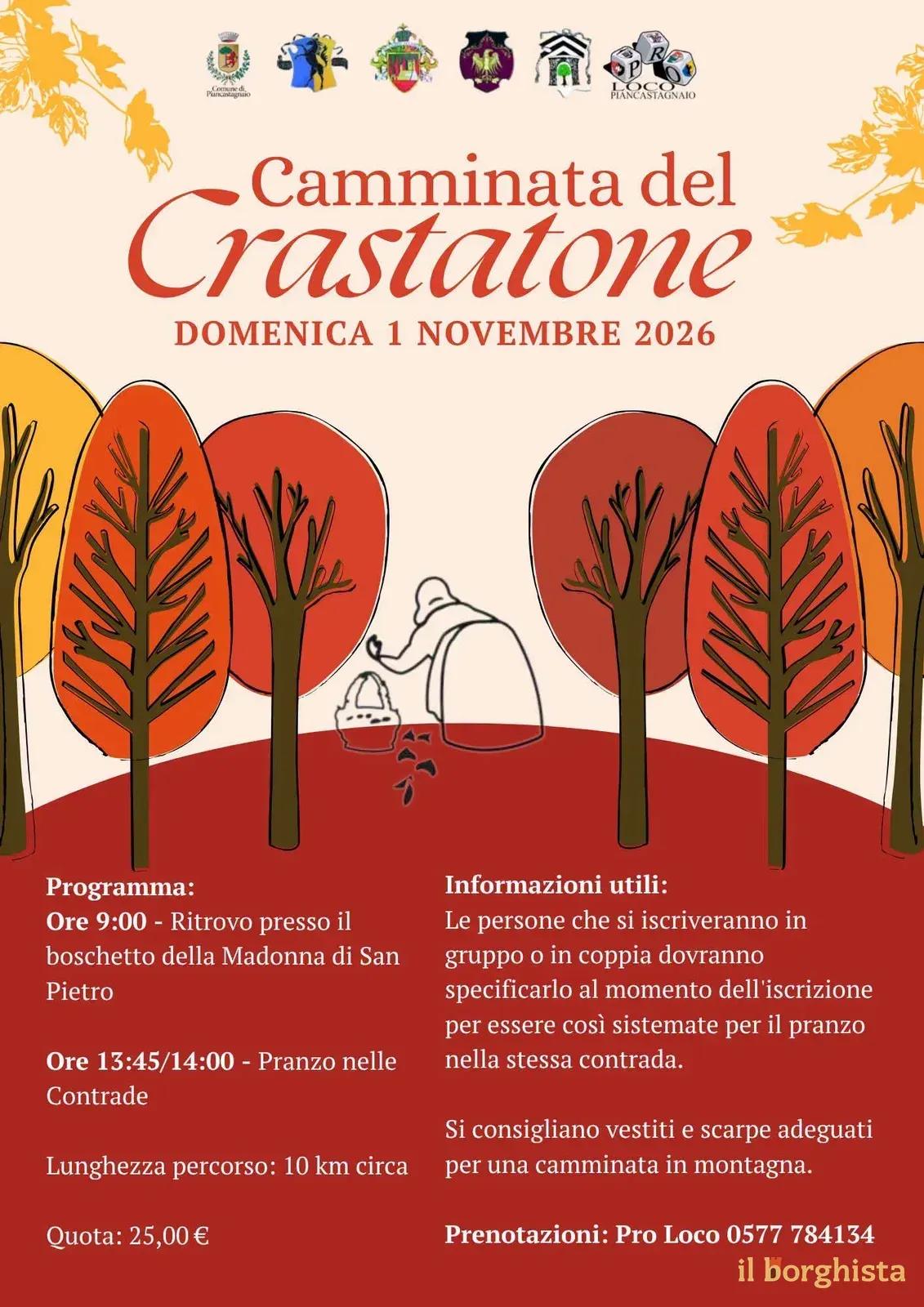 Locandina Camminata del Crastatone 2026 a Piancastagnaio (Siena)