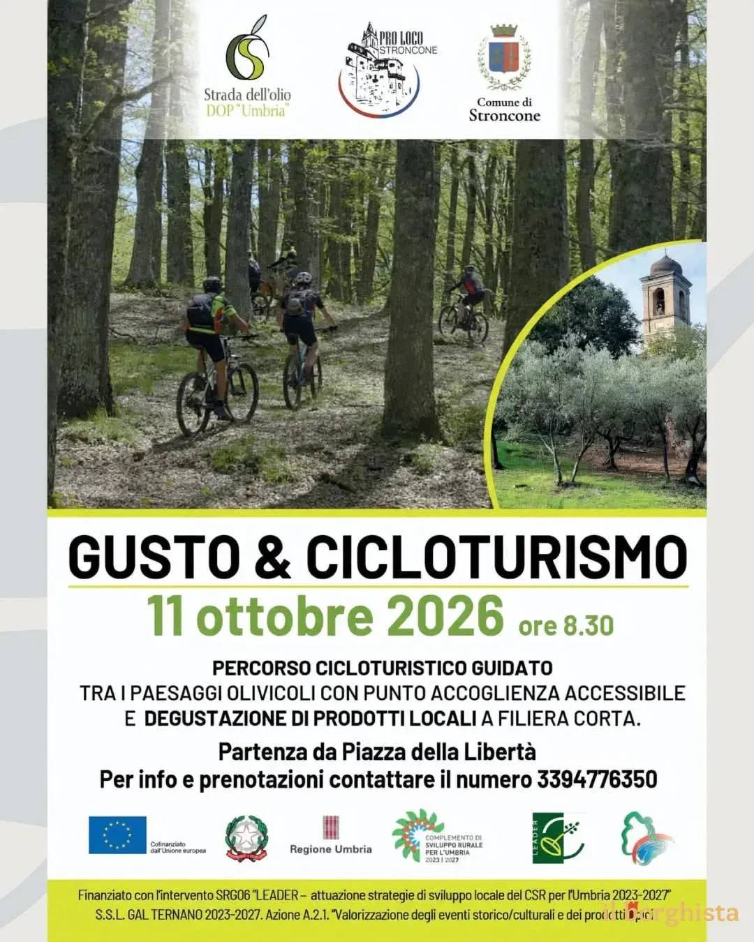 Locandina Gusto & Cicloturismo 2026 a Stroncone (Terni)